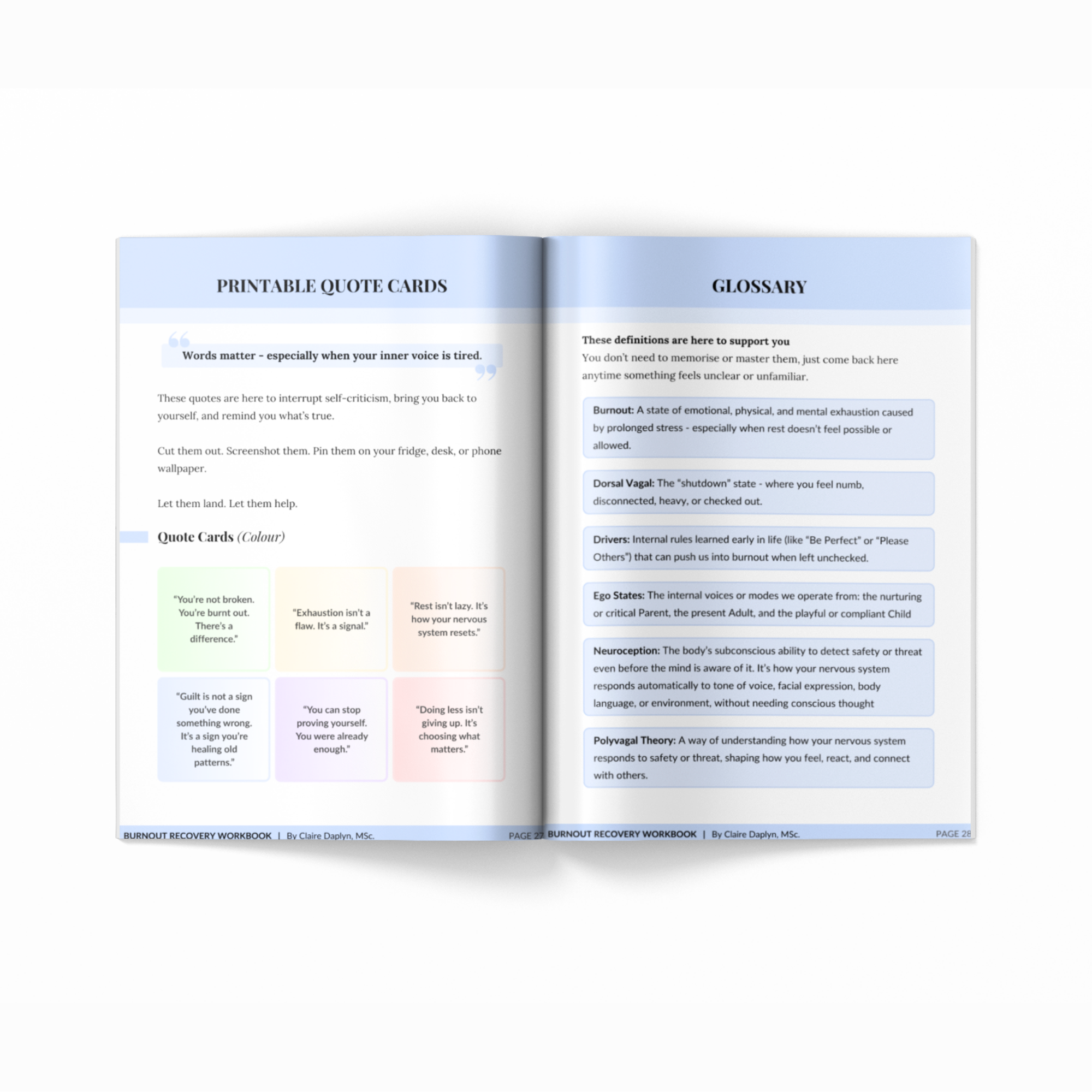 Inside pages preview of the workbook